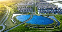 Duurzame stad met zonnepanelen