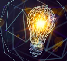 Lamp die innovatie symboliseert