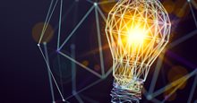 Lamp die innovatie symboliseert